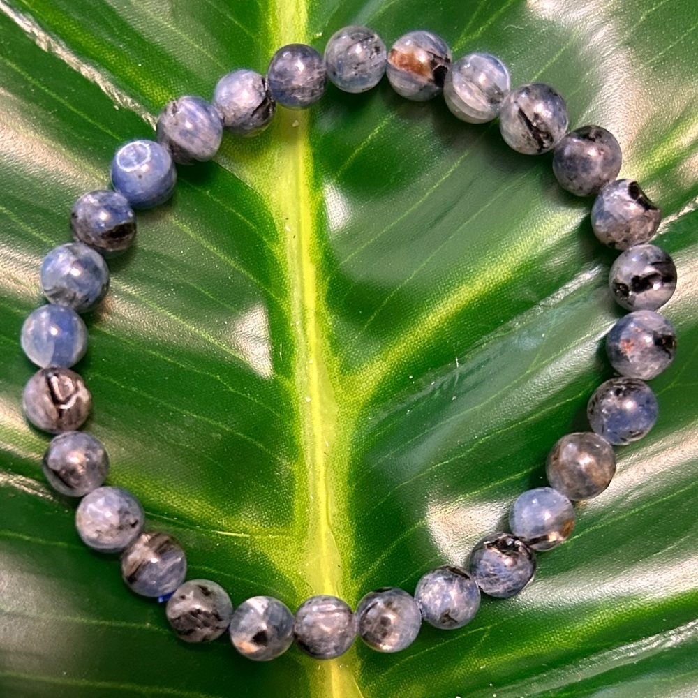 dainty kyanite 6mm handmade beaded bracelet